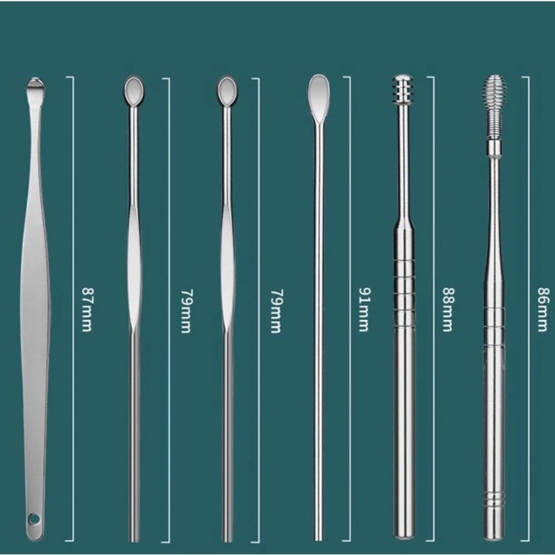 Product image KAHASIL - Korek Kuping Alat Pembersih Telinga Set isi 6 Ear Wax Picker Stainless Steel SR005 6IN1 all variant